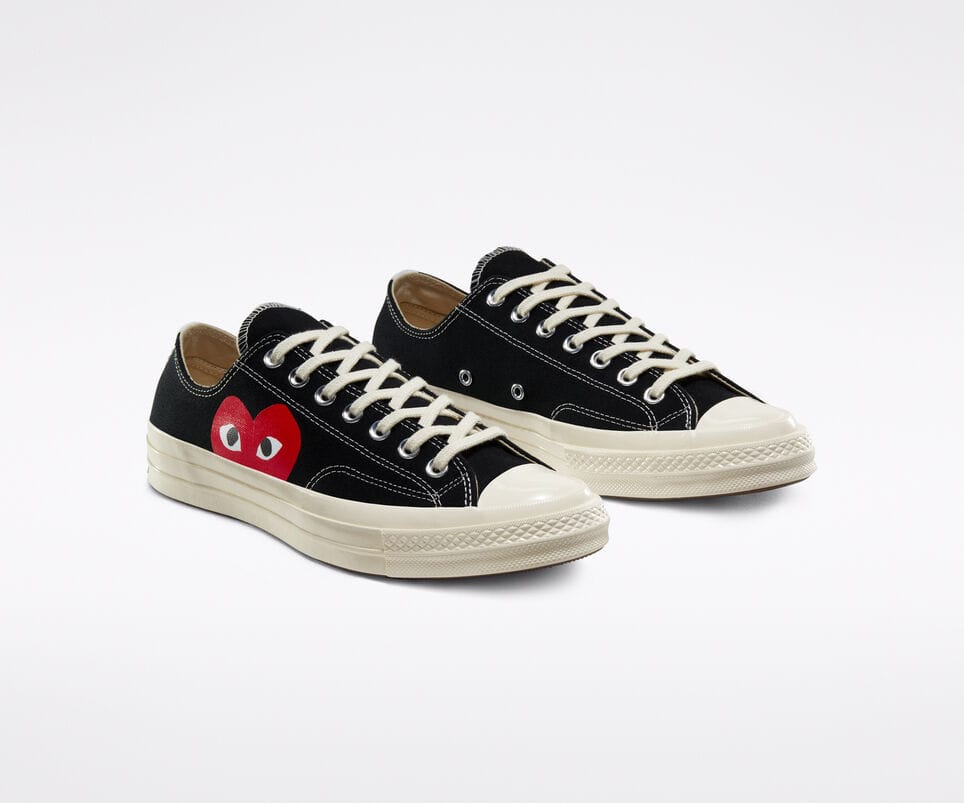 Converse Chuck x Comme des Garçons Play Black Low - Gambar 3