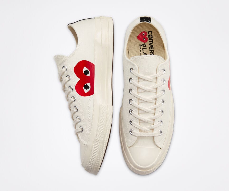 Converse Chuck x Comme des Garçons PLAY White Low - Gambar 4
